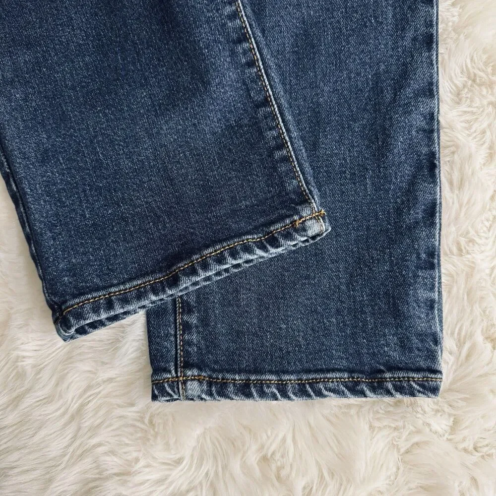 Universal Thread High Rise Slim Straight Jeans 8 (29x27) Blue Distressed Womens